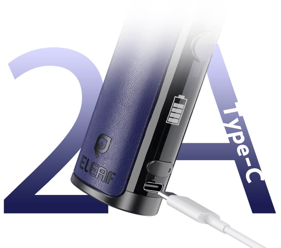 Embrace convenience with 2A Type-C Fast Charging on the go. Enjoy quick and efficient vaping with faster charging, ensuring you stay charged and ready for an uninterrupted experience.