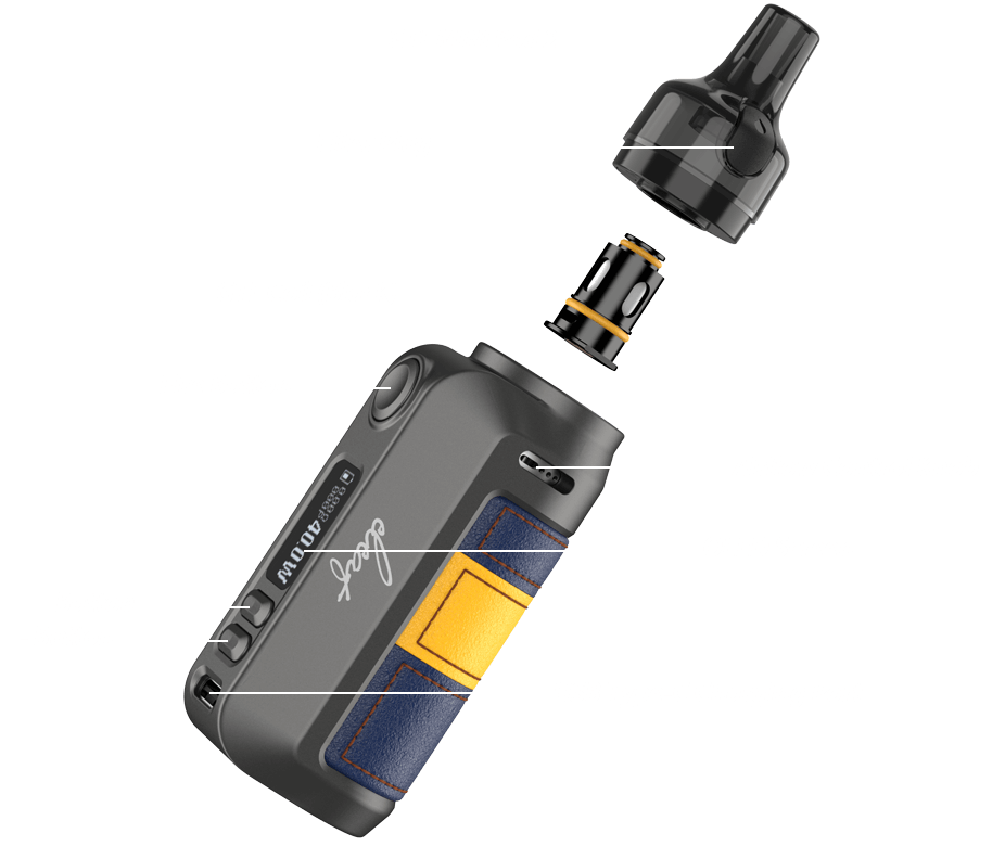Exploded View of Eleaf iSOLO AIR 2 pod mod vape kit