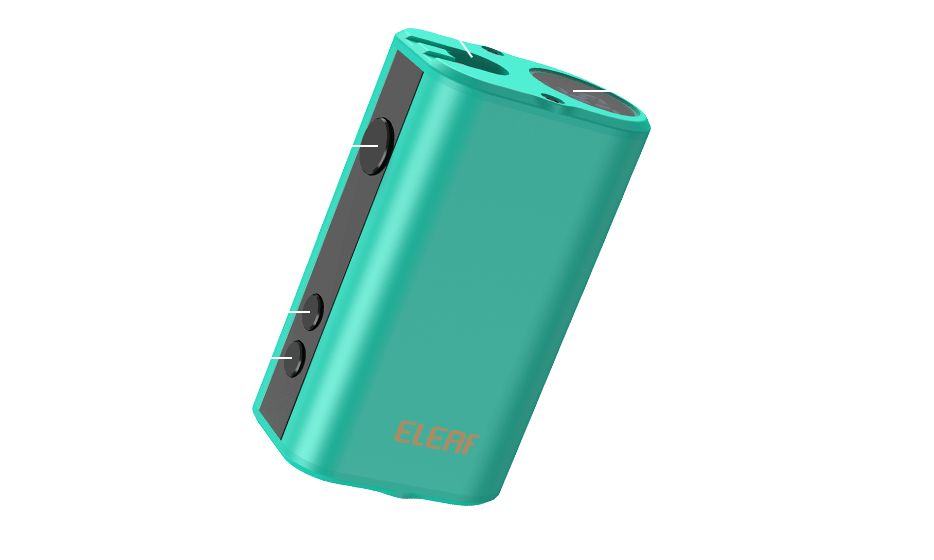 Exploded view of Mini iStick 20W vape mod: 510 thread vape mod with digital display and USB-C charging