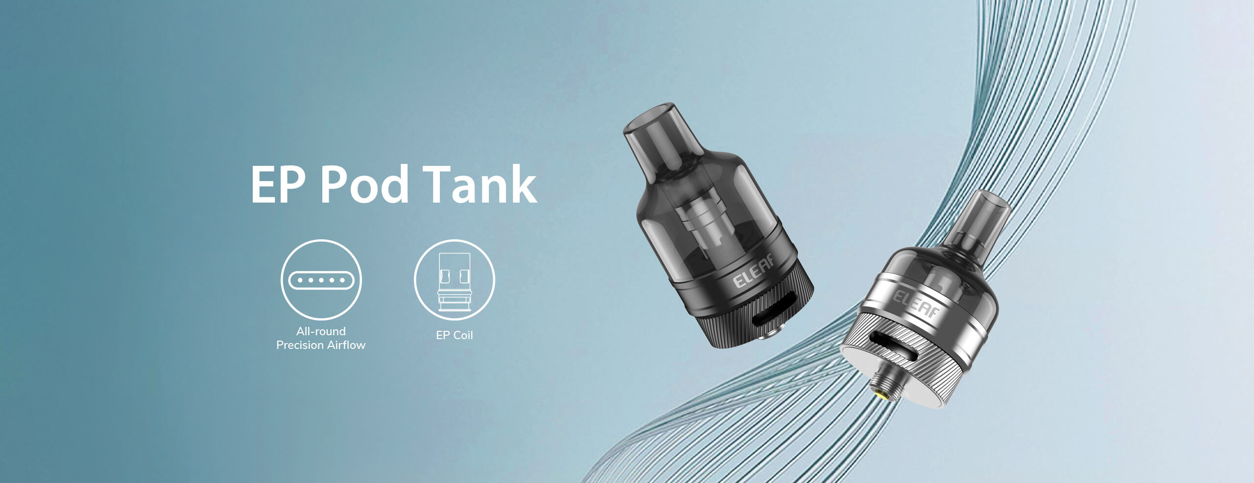 The Eleaf EP Pod Tank, with 2ml and 5ml options, offers adjustable airflow and compatibility with the latest EP coils, ensuring delidious flavor in your vaping experience.